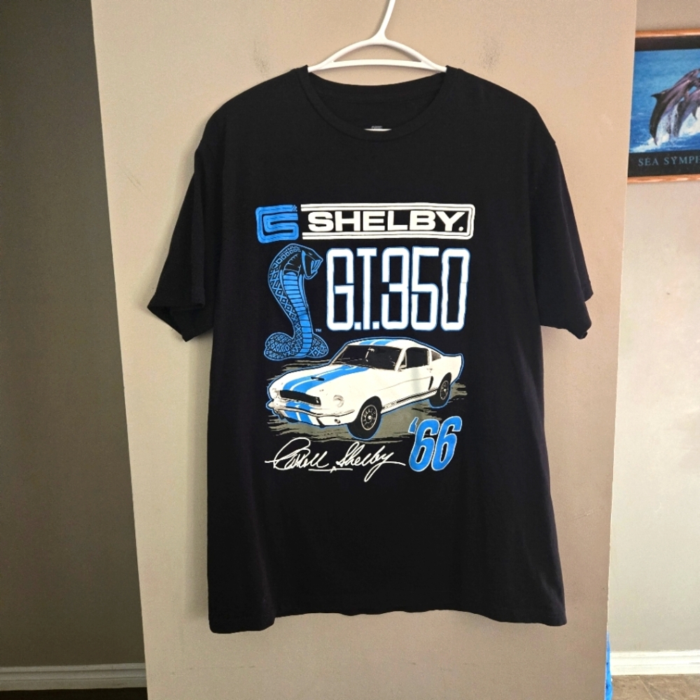 Mens Shelby Mustang Black Graphic T-Shirt Muscle Car X-Large Cobra